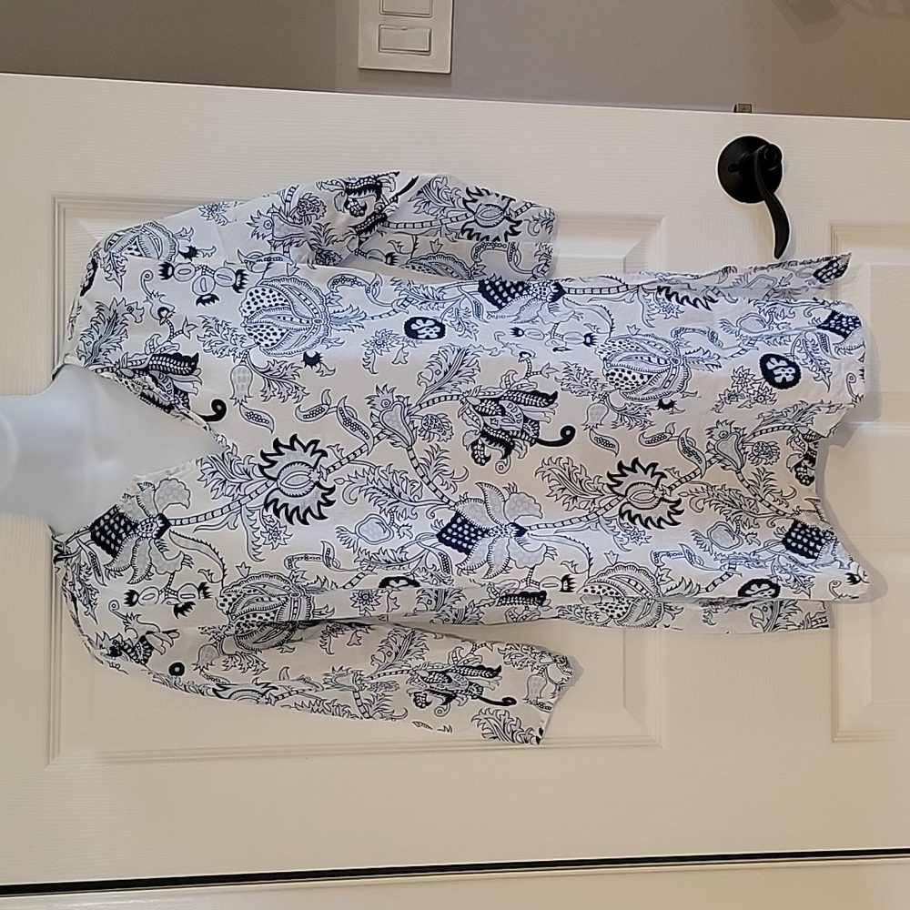 Roller Rabbit Amanda Kurta Size XS Blue/White